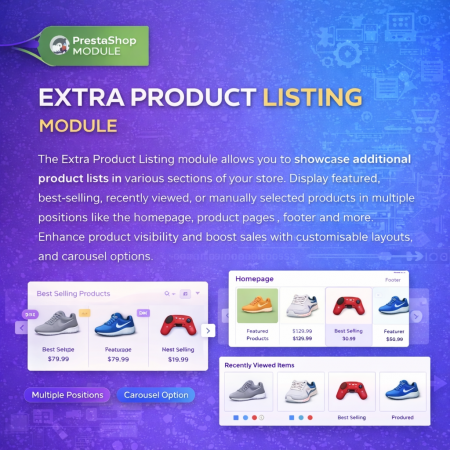 Extra Product Listing module Prestashop Module