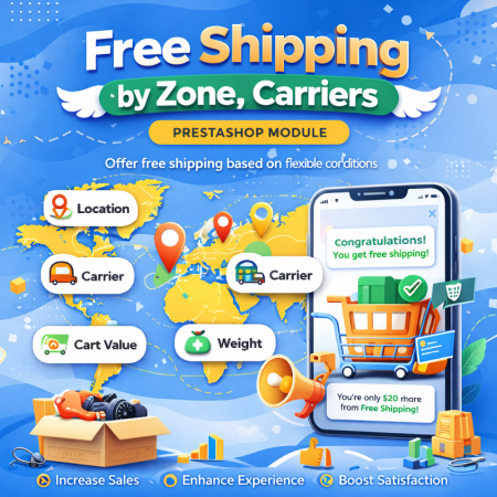 Free Shipping By zone, Carrier Prestashop Module