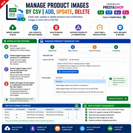 Manage Product Images By CSV | Add, Update, Delete Prestashop Module