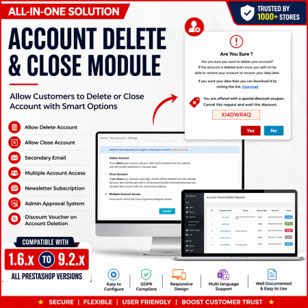 Customer Account Settings Prestashop module
