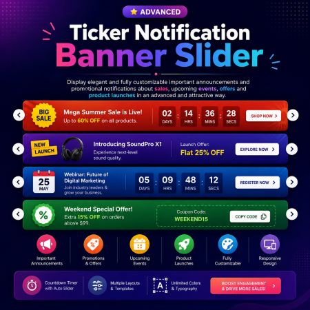 Ticker Notification Banner Prestashop Module